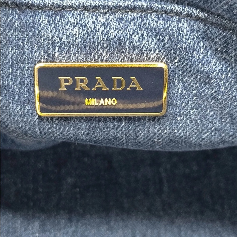 Prada Denim Blue Tote Bag with Black Strap - Picture 6 of 9